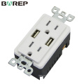 TR-BAS15-2USB Waterproof 15A 125V duplex universal ground receptacle